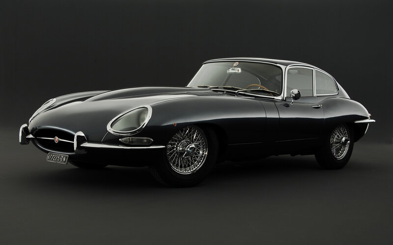 Black Jaguar E-type Car — Dramatic