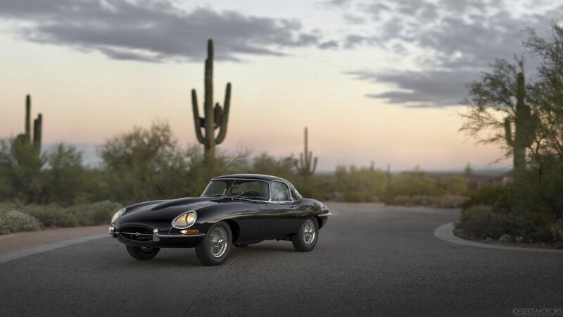 Black Jaguar E-type Car — Serene