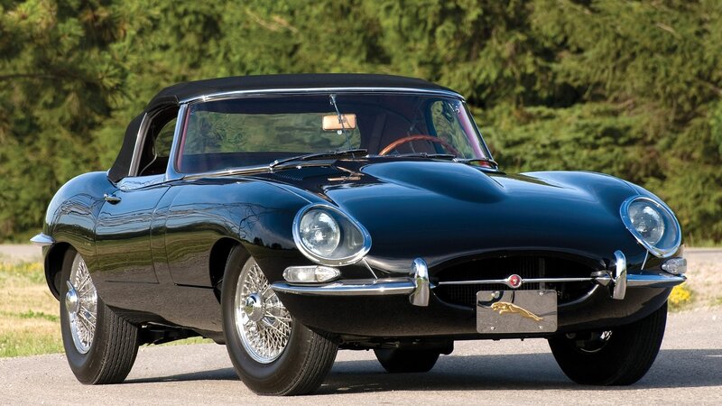 Black Jaguar E-Type convertible