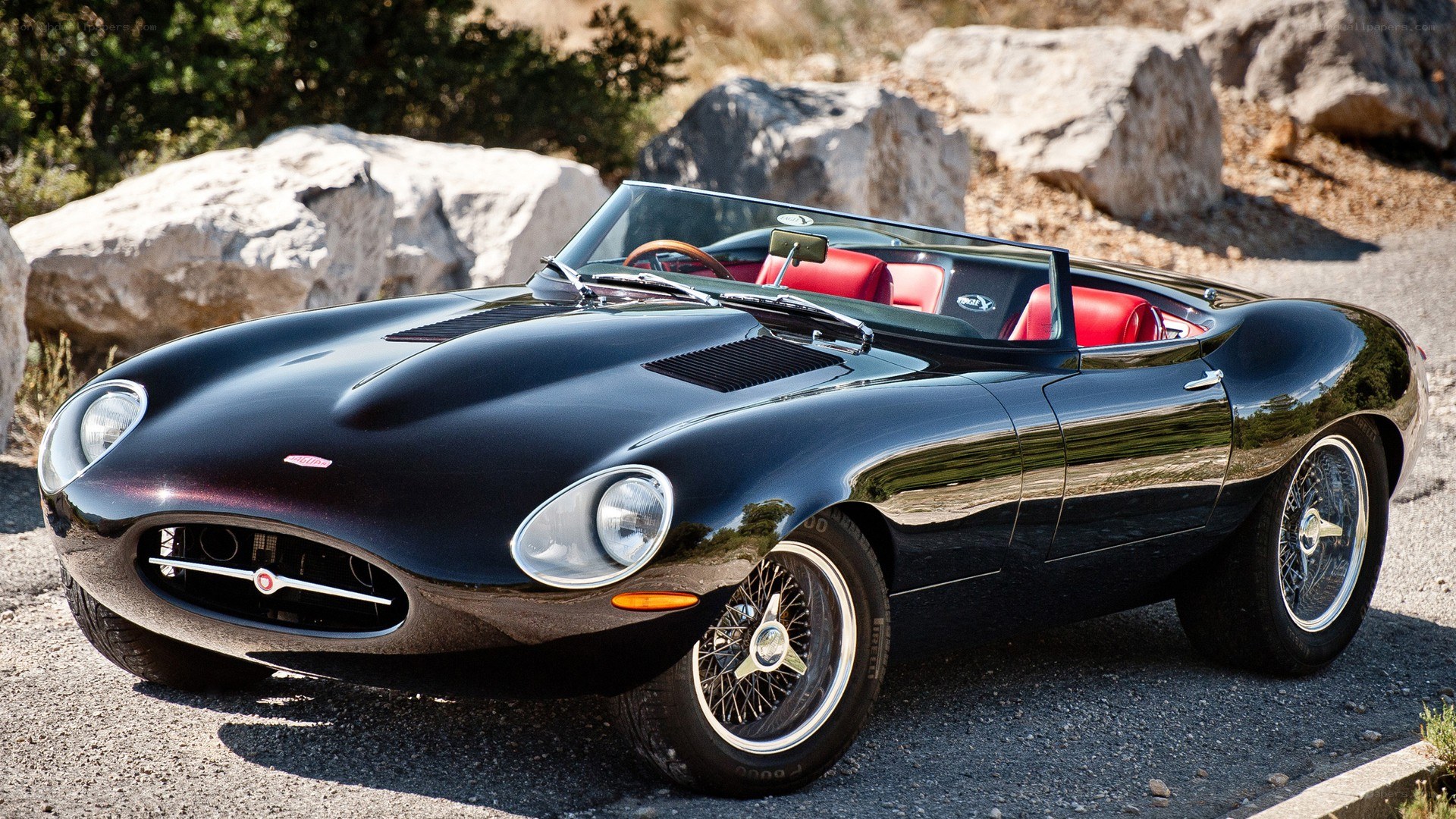 Black Jaguar E-Type convertible
