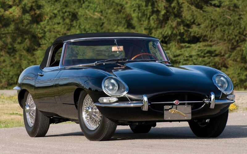 Black Jaguar E-Type convertible