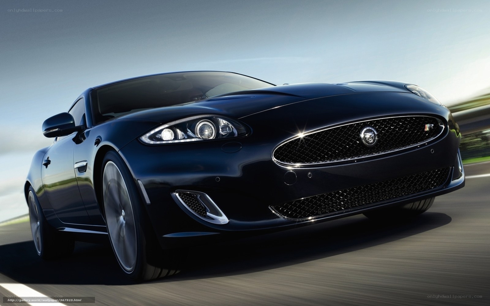Black Jaguar F-Type in motion