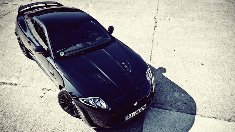 Black Jaguar F-Type sports car