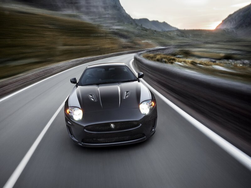 Black Jaguar Sports Car — Gray