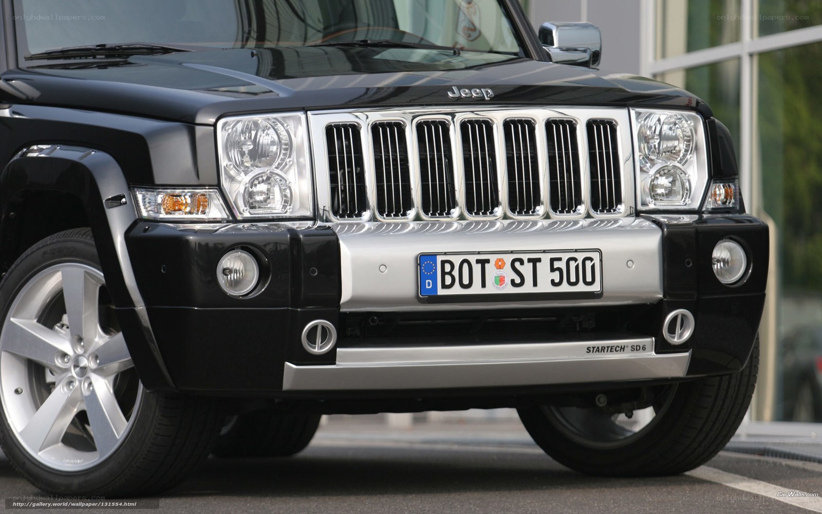 Black Jeep front view