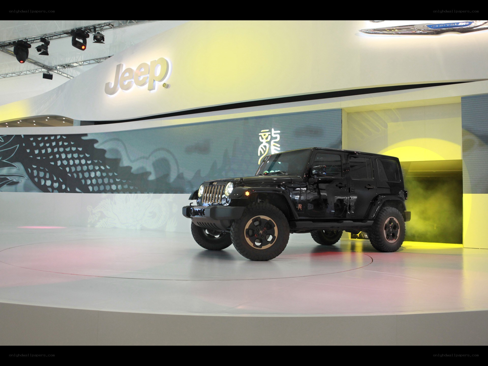 Black Jeep on display