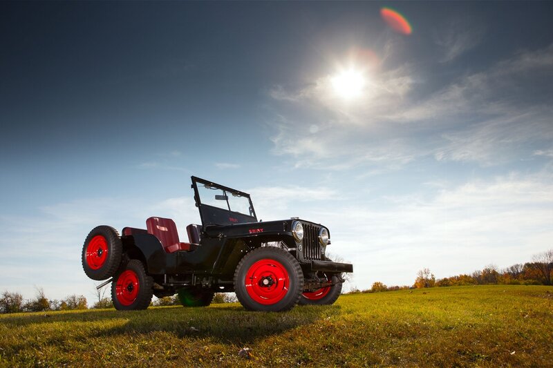 Black Jeep with Red Wheels