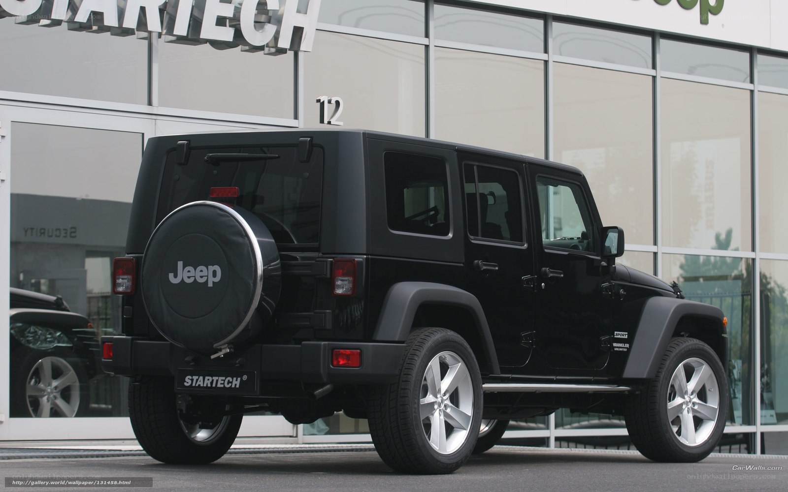 Black Jeep Wrangler at dealership
