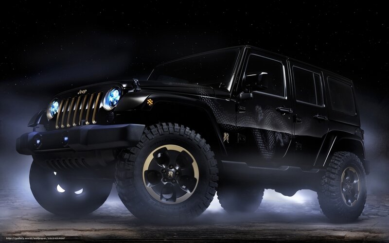 Black Jeep Wrangler — Dramatic, Night, 3d Render