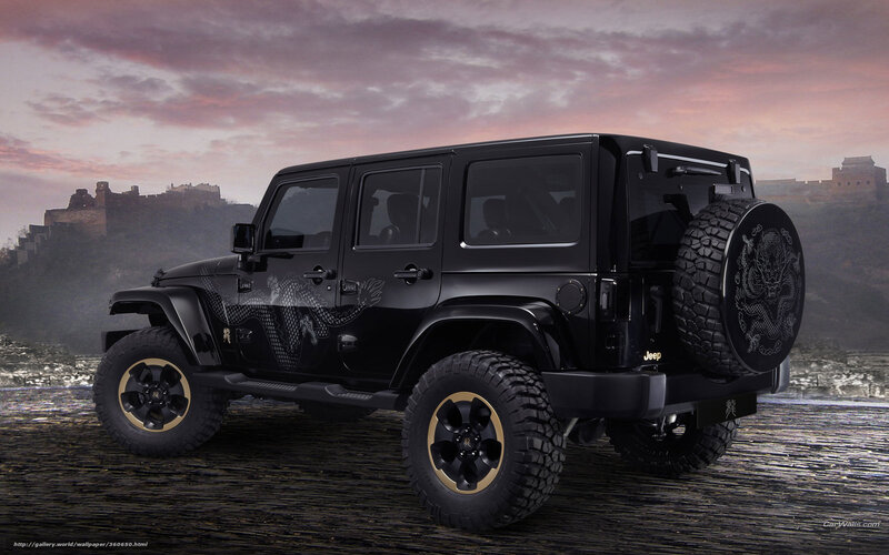 Black Jeep Wrangler — Dramatic, Sunset, 3d Render