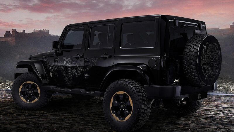Black Jeep Wrangler — Dramatic, Sunset, Digital Art