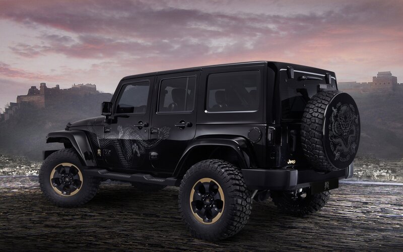 Black Jeep Wrangler — Dramatic, Sunset, Photograph, Dragon