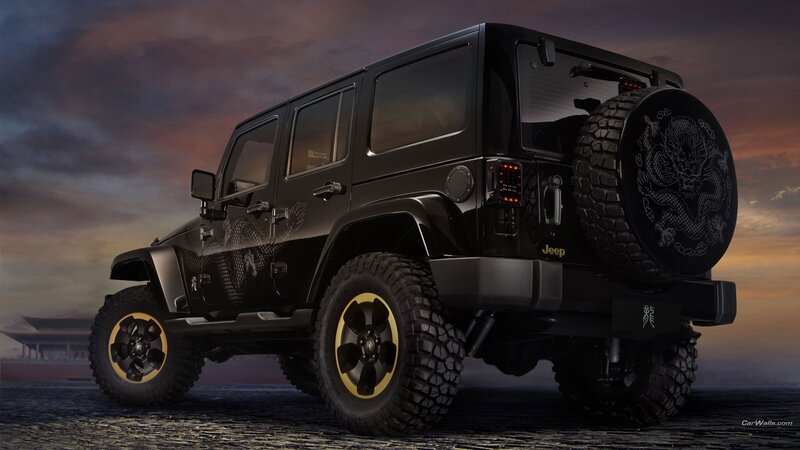 Black Jeep Wrangler — Dramatic, Sunset, Photograph