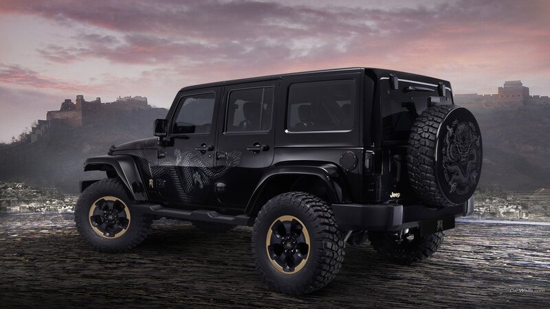 Black Jeep Wrangler — Dramatic, Sunset