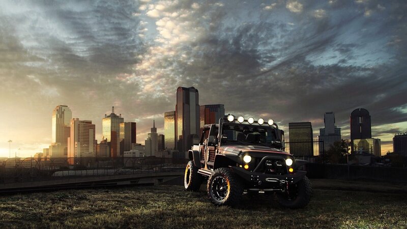 Black Jeep Wrangler — Gray, Dramatic