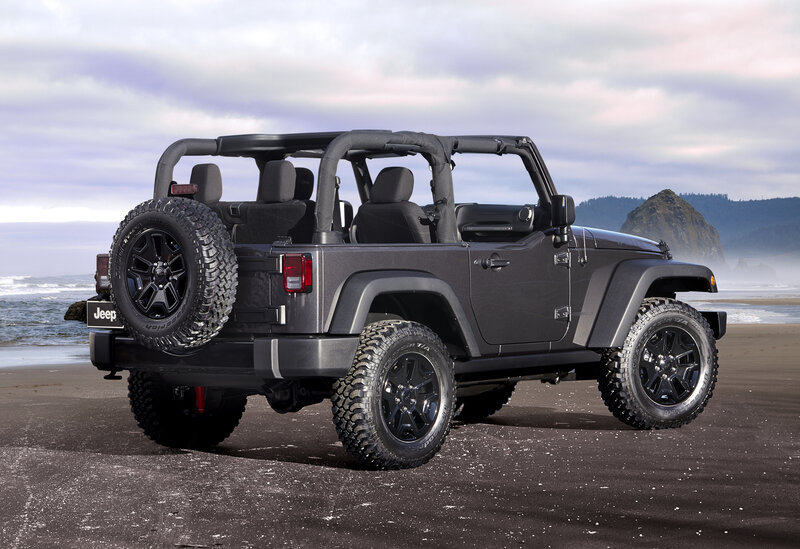 Black Jeep Wrangler — Gray
