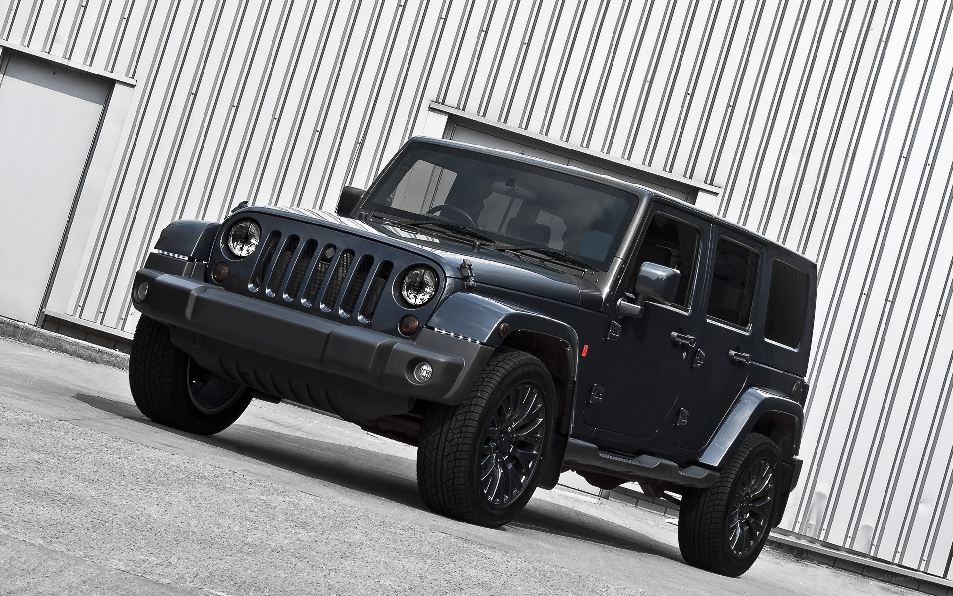 Black Jeep Wrangler parked