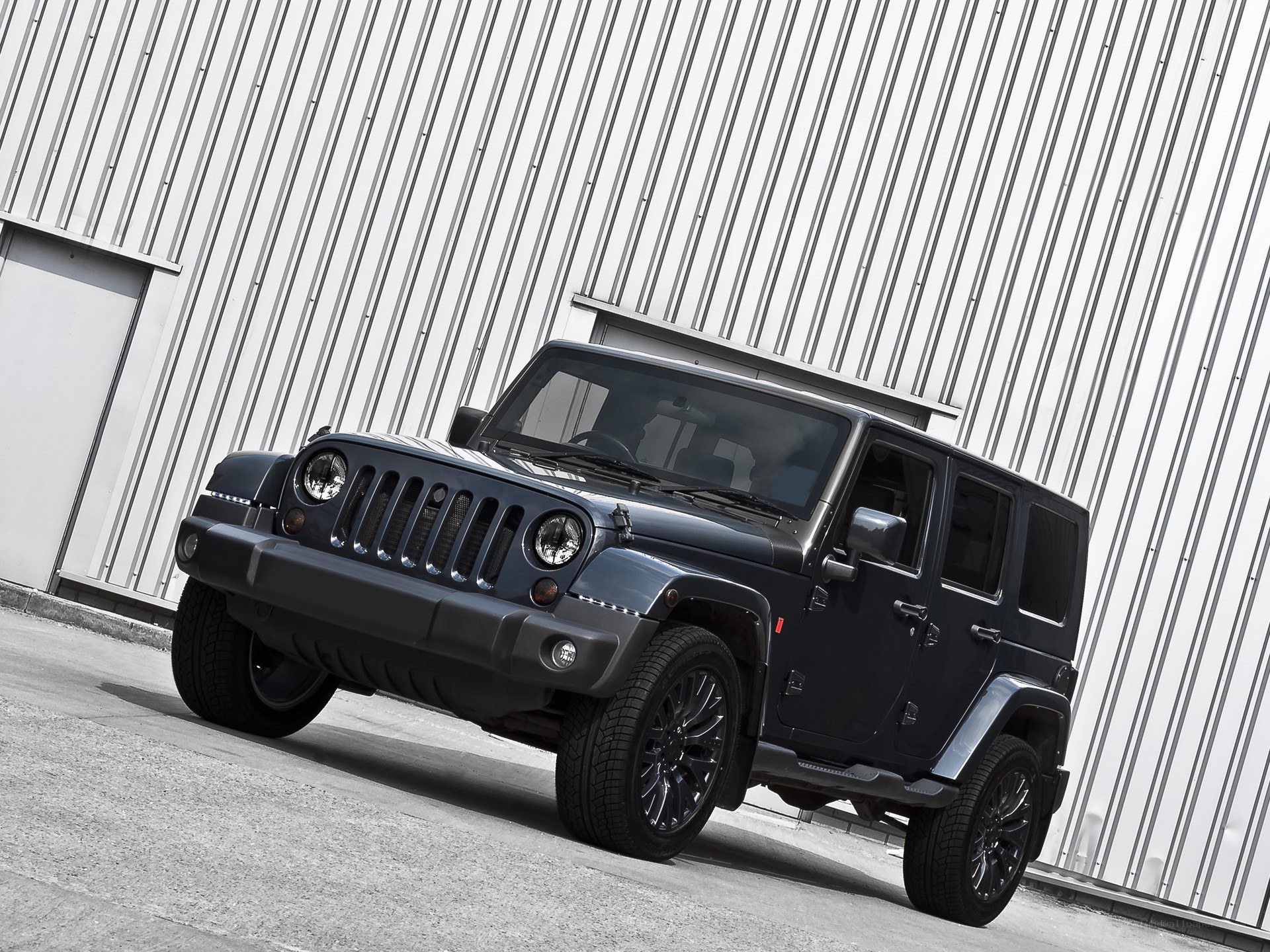 Black Jeep Wrangler parked