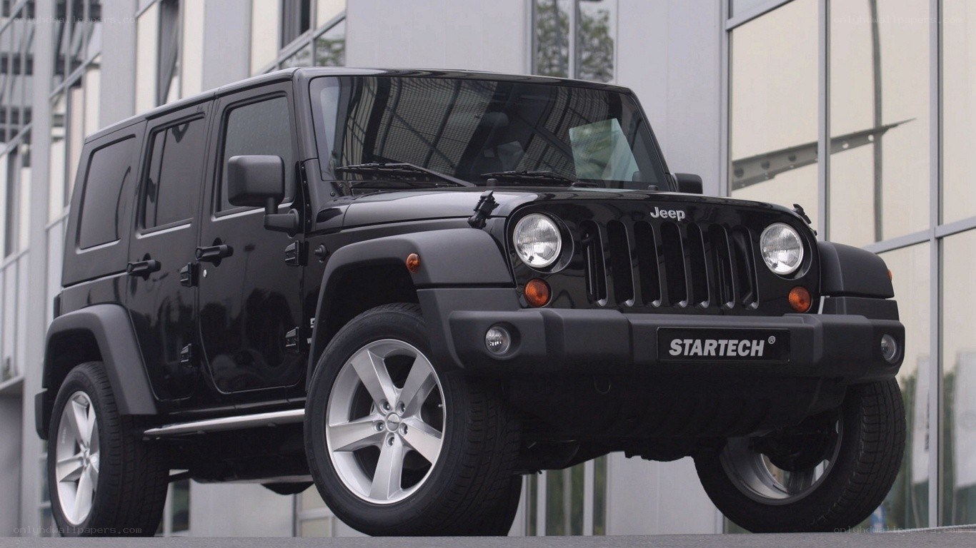 black jeep wrangler with startech