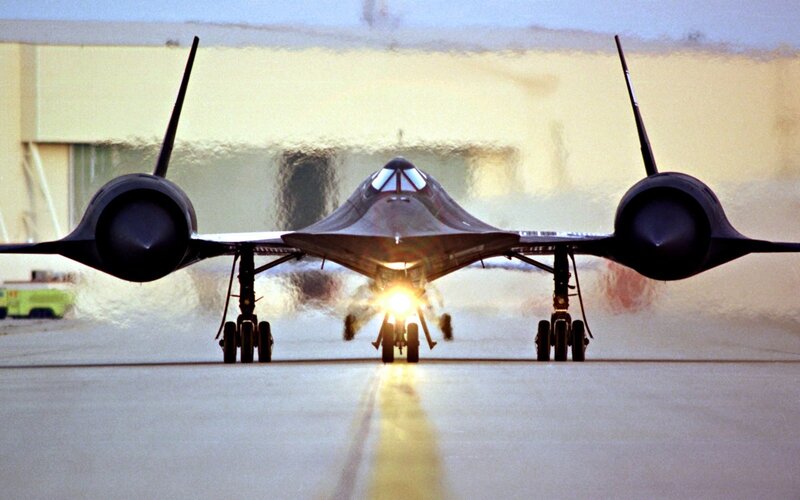Black Jet on Runway — Gray, Dramatic