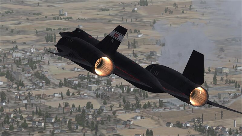 Black jets flying over town