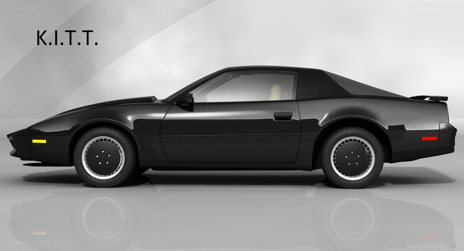 Black K.I.T.T. car side view