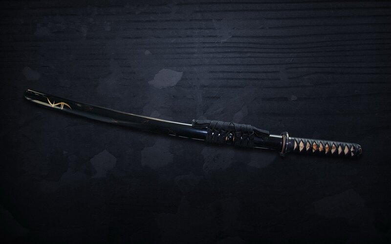 Black Katana in Scabbard