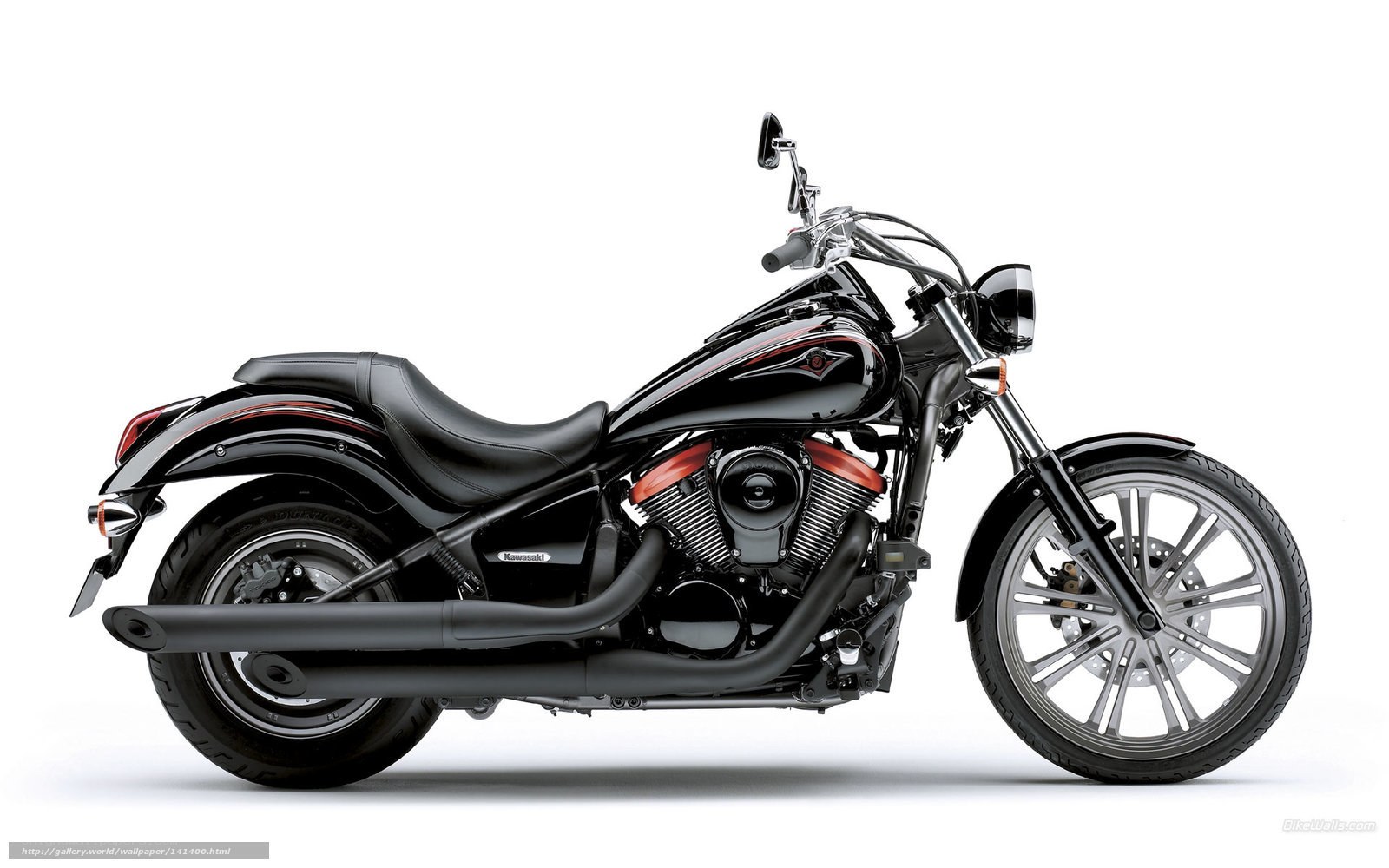 black kawasaki cruiser motorcycle