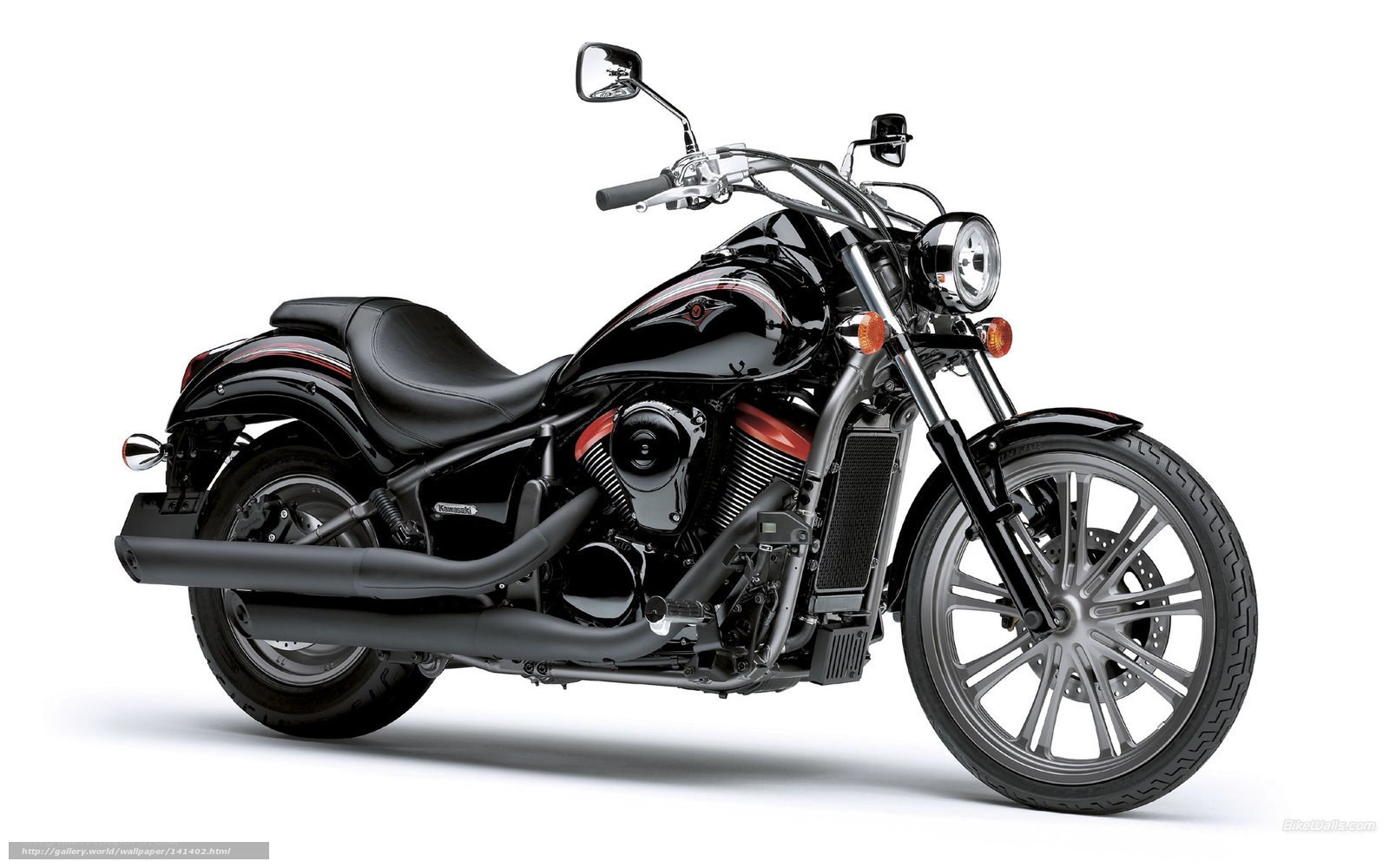 Black Kawasaki cruiser motorcycle