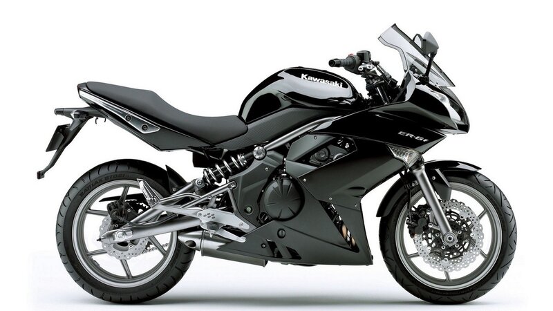Black Kawasaki ER-6f motorcycle