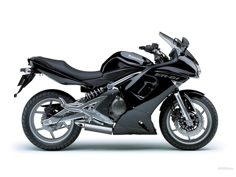Black Kawasaki ER-6f motorcycle