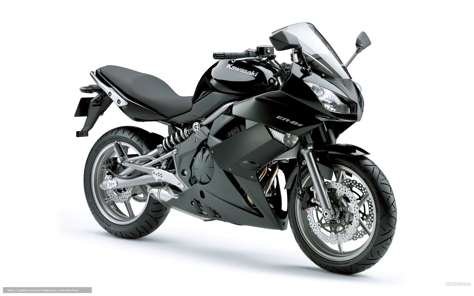 Black Kawasaki ER-6f motorcycle