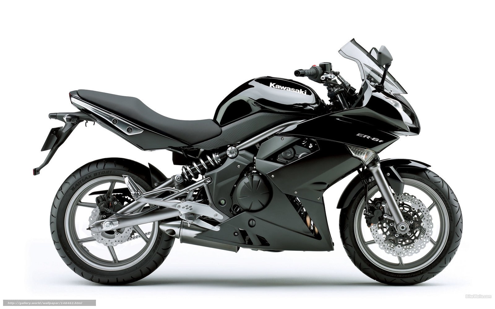 Black Kawasaki ER-6f motorcycle
