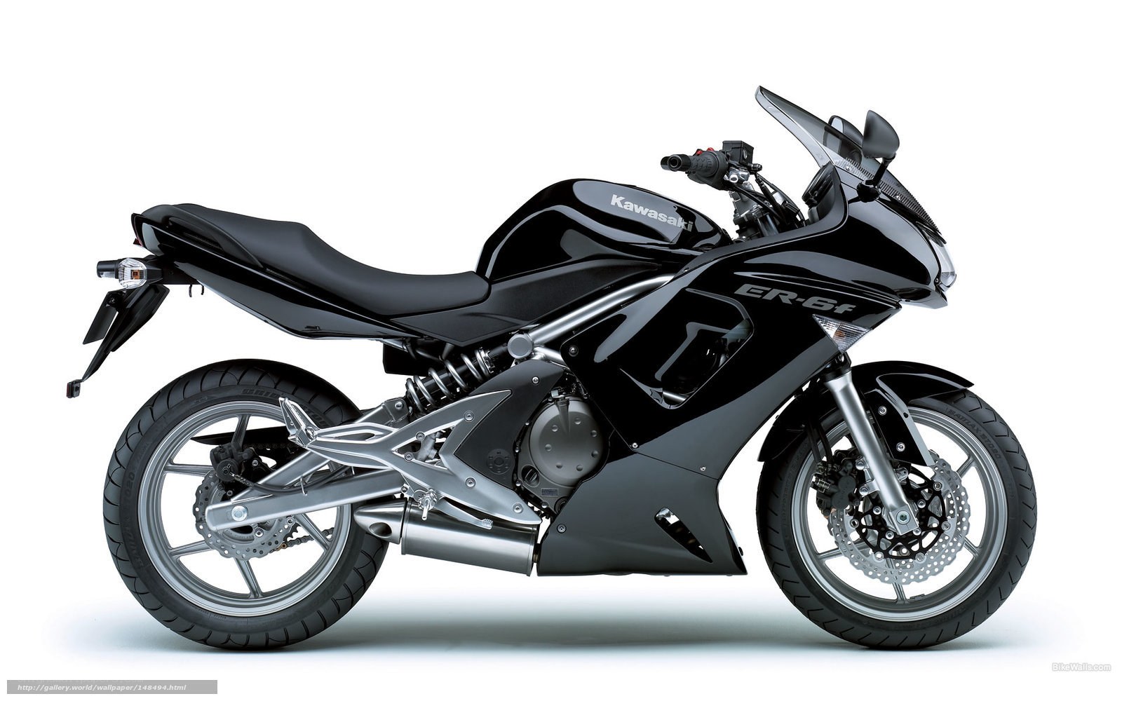 Black Kawasaki ER-6f motorcycle