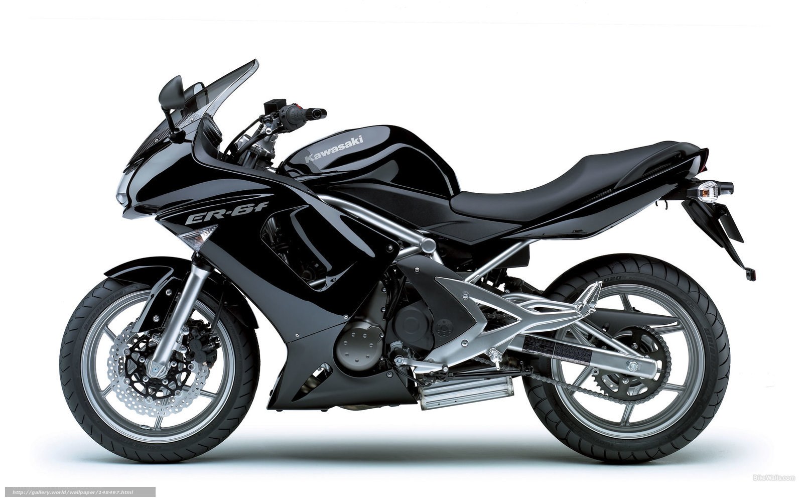 Black Kawasaki ER-6f motorcycle