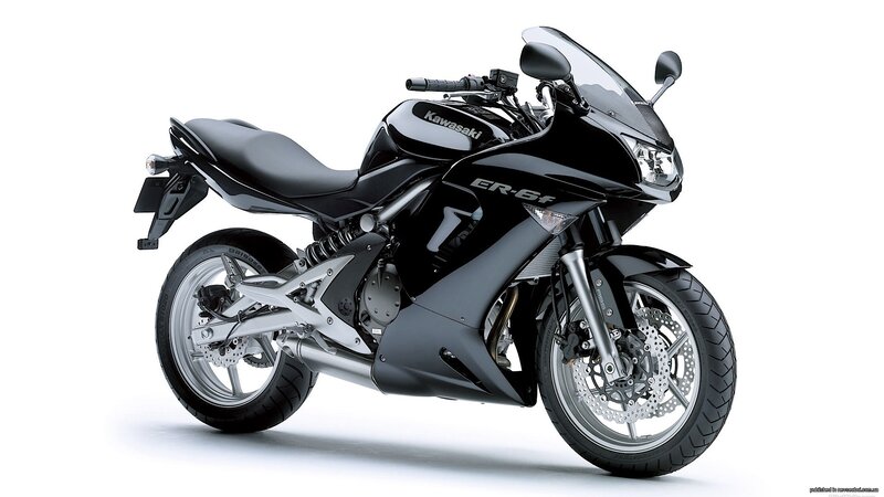 Black Kawasaki ER-6F motorcycle