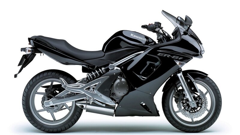 Black Kawasaki ER-6f motorcycle