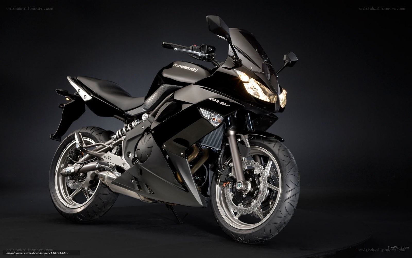 Black Kawasaki ER-6f motorcycle
