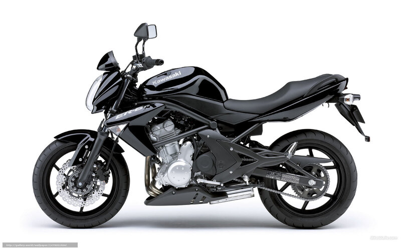 Black Kawasaki ER-6n motorcycle