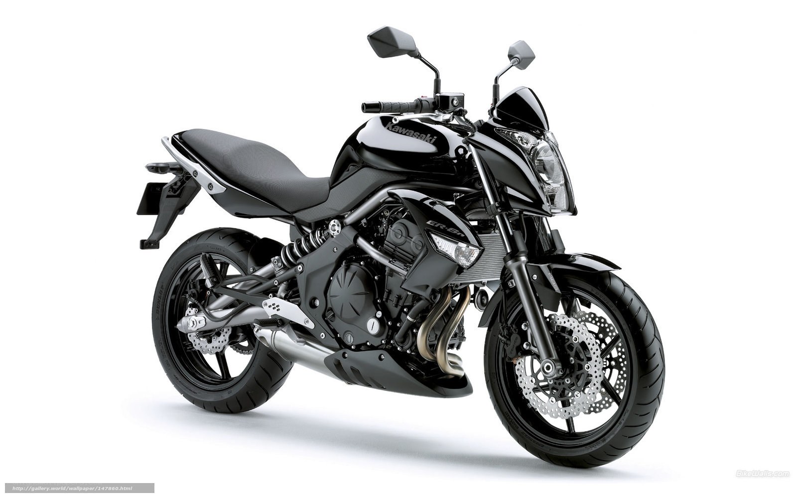 Black Kawasaki ER-6n motorcycle