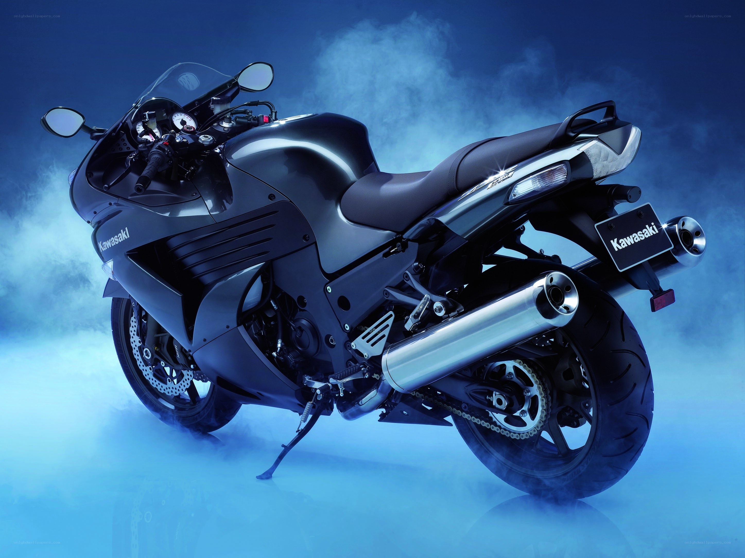 Black Kawasaki motorcycle
