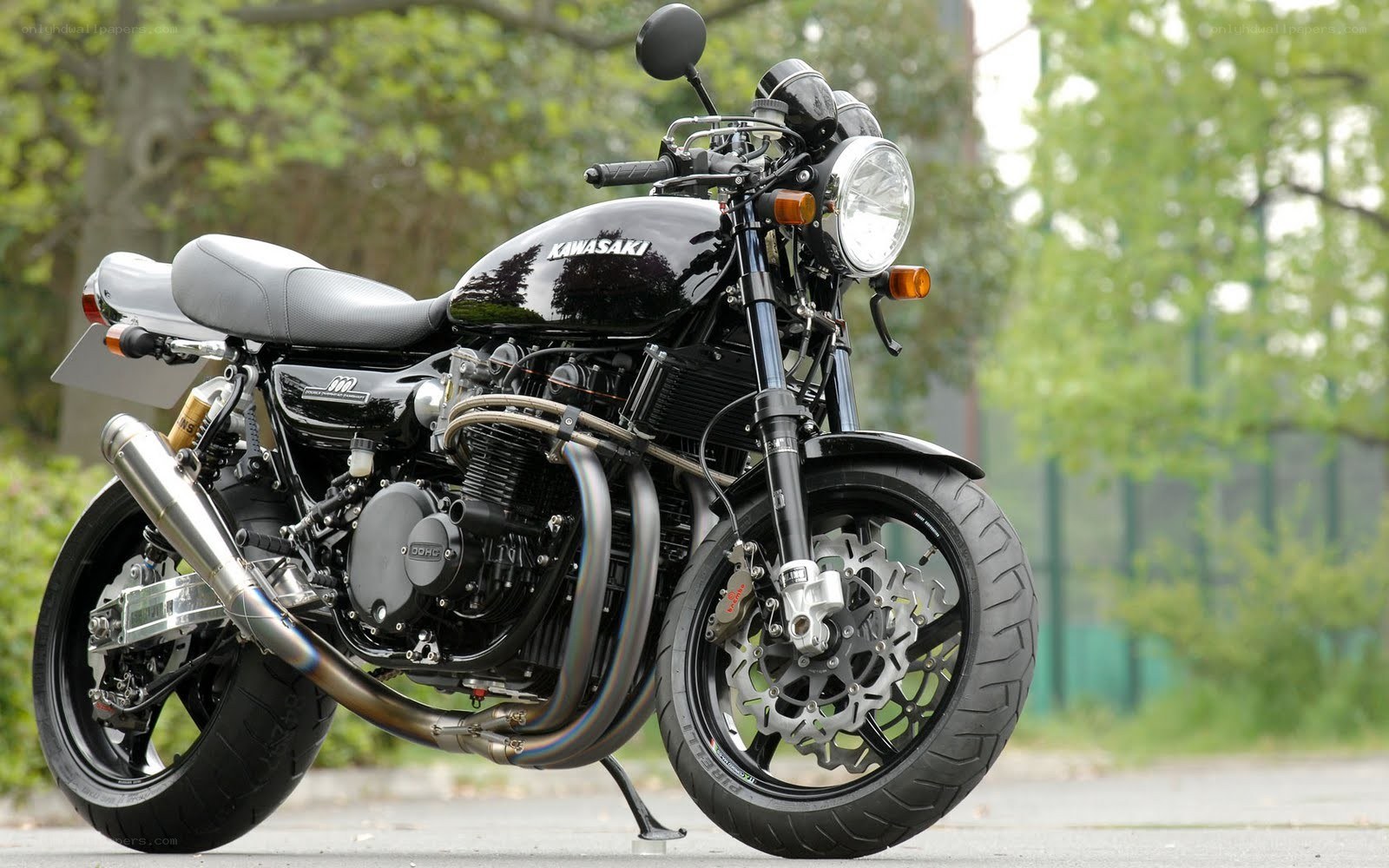 Black Kawasaki motorcycle