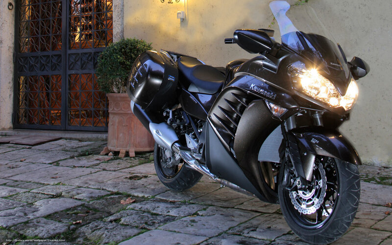 Black Kawasaki Motorcycle — Calm, Night