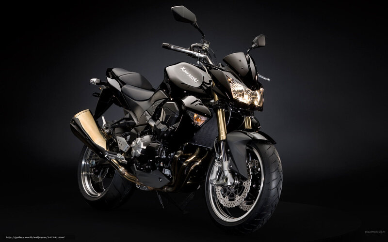 Black Kawasaki Motorcycle — Dramatic, Photograph