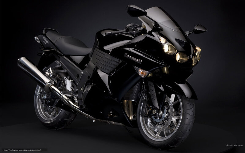 Black Kawasaki Motorcycle — Dramatic