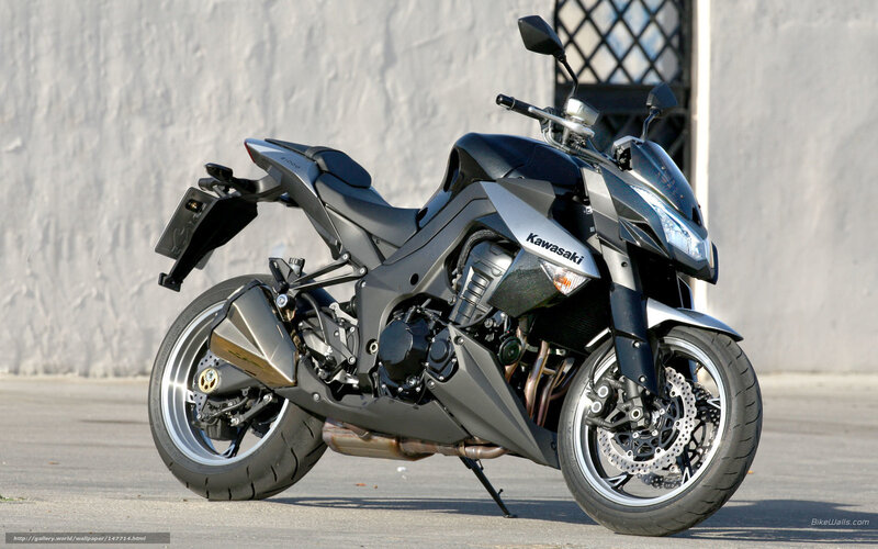 Black Kawasaki Motorcycle — Gray