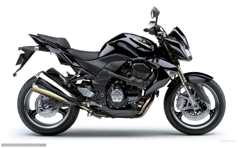 Black Kawasaki Motorcycle — Neutral, Photograph, Exhaust Pipe, Disc Brakes