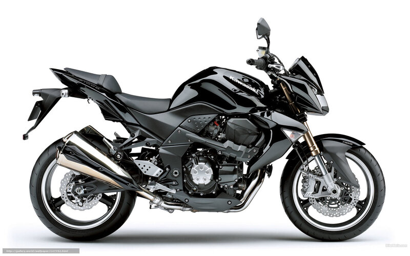 Black Kawasaki Motorcycle — Neutral, Photograph, Exhaust Pipe, Front Wheel, Seat