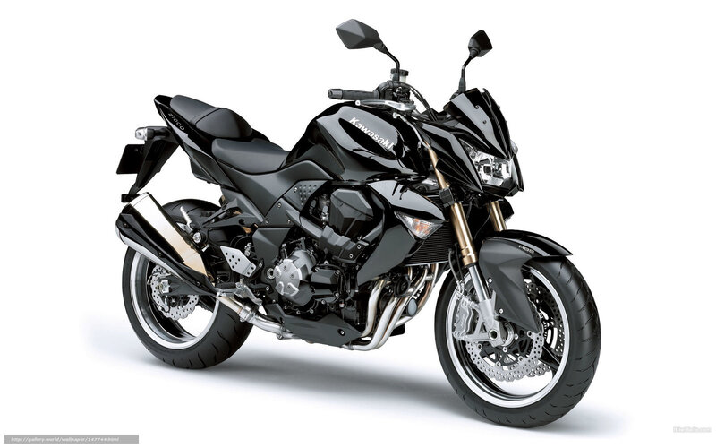 Black Kawasaki Motorcycle — Neutral, Photograph, Exhaust Pipe, Front Wheel