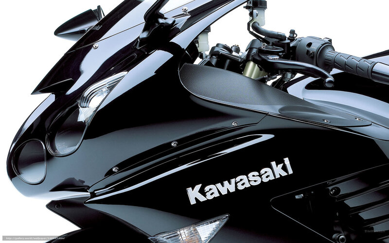 Black Kawasaki Motorcycle — Neutral, Photograph, Handlebars